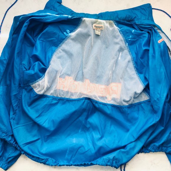 Reebok Windbreaker Mesh Lined Blue Large - Picture 4 of 8